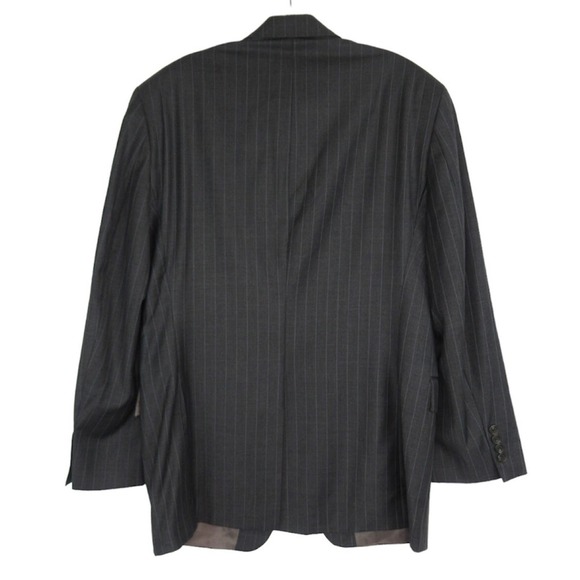 Lauren Ralph Lauren Gray Wool Pinstriped Suit Jacket Blazer Mens Size 40R - Picture 2 of 10